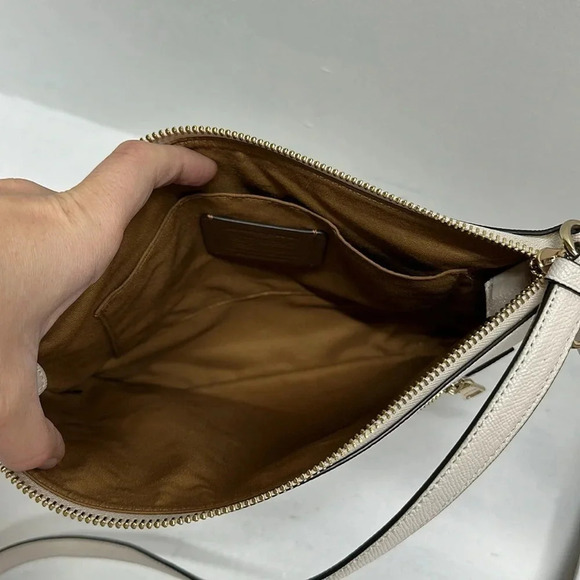 Coach Rowan File Crossbody Bag Purse In Cream Ivory Chalk Canvas Gold Hardware - Picture 8 of 14